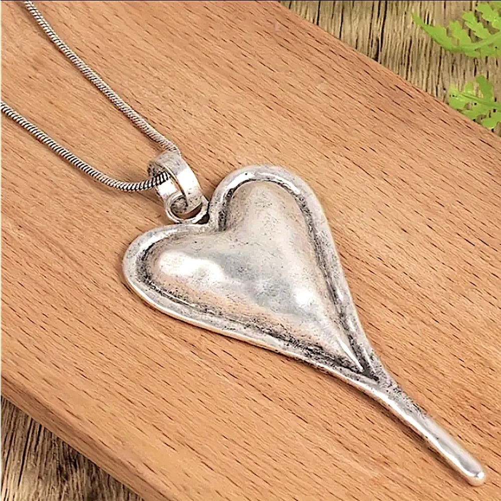 Vintage Heart Statement Pendant Necklace, Bohemian, Boho, Tribal